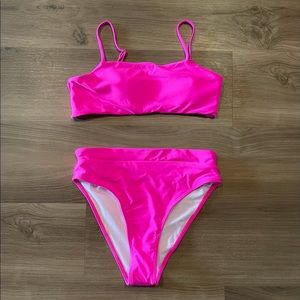 NWOT High Waisted Hot Pink Bikini